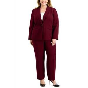 NEW LE SUIT notched collar jacket with crepe pants suit in cabaret